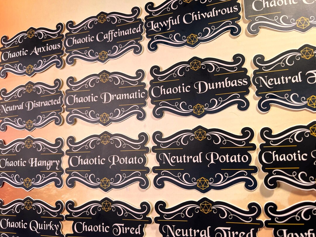 Alignment Stickers D&D Alignment Vinyl Stickers: 26 Total Options! Funny Dungeons and ...