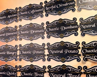 D&D Alignment Vinyl Stickers: 26 Total Options! Funny Dungeons and Dragons TTRPG