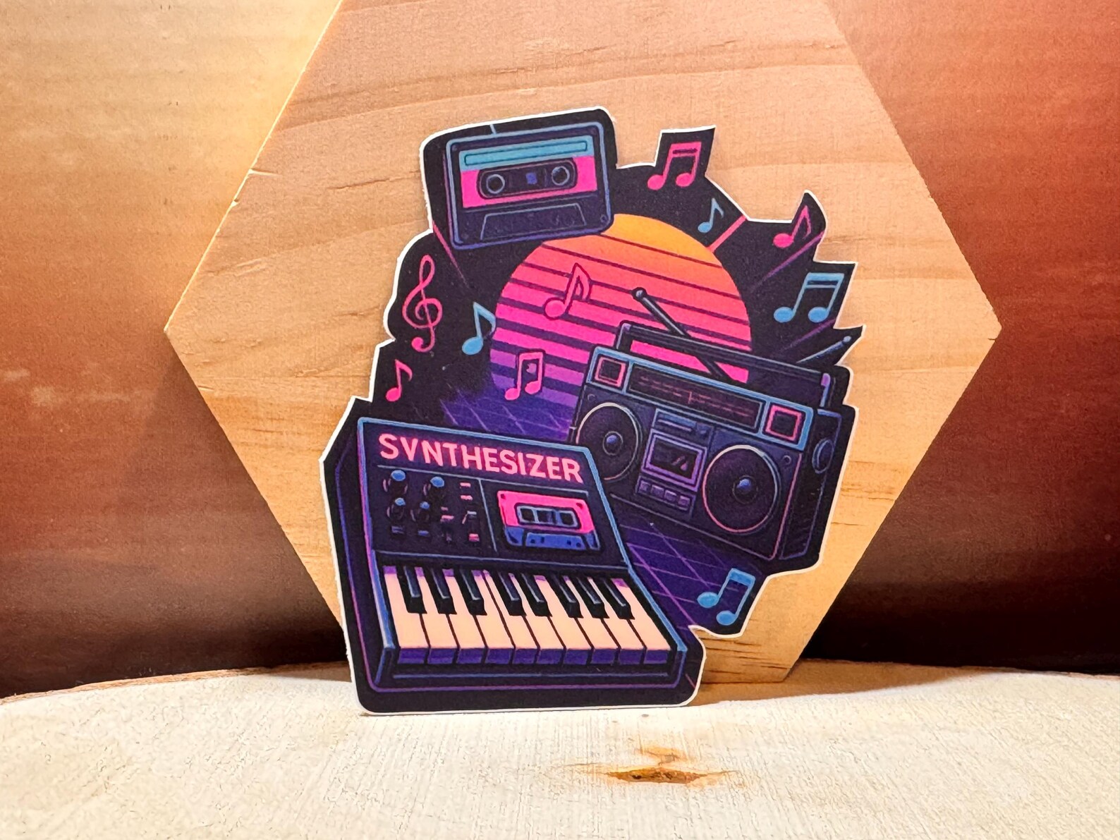 Synth Line Sticker 80s Synthwave Music Vinyl Sticker: Cassette, Boombox, Synthesizer - Etsy