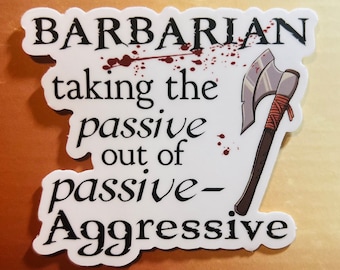 Vinylsticker Barbarian Rage: D&D, Pathfinder, TTRPG