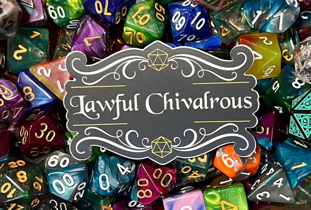 Lawful Chivalrous D&D Vinyl Sticker, Dishwasher Safe, Dungeons and