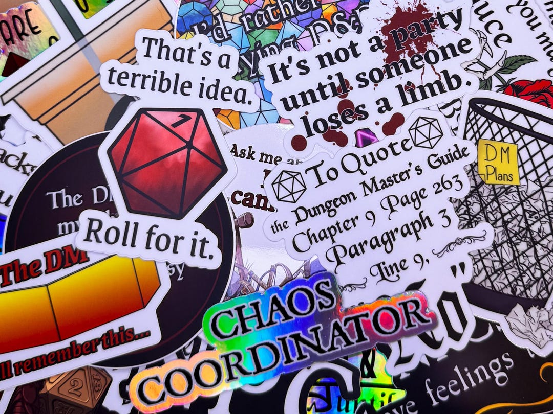 Staglamite Dnd Sticker Dungeon Master Vinyl Sticker Set: D&D, Pathfinder, TTRPG (28 Pc) - Etsy