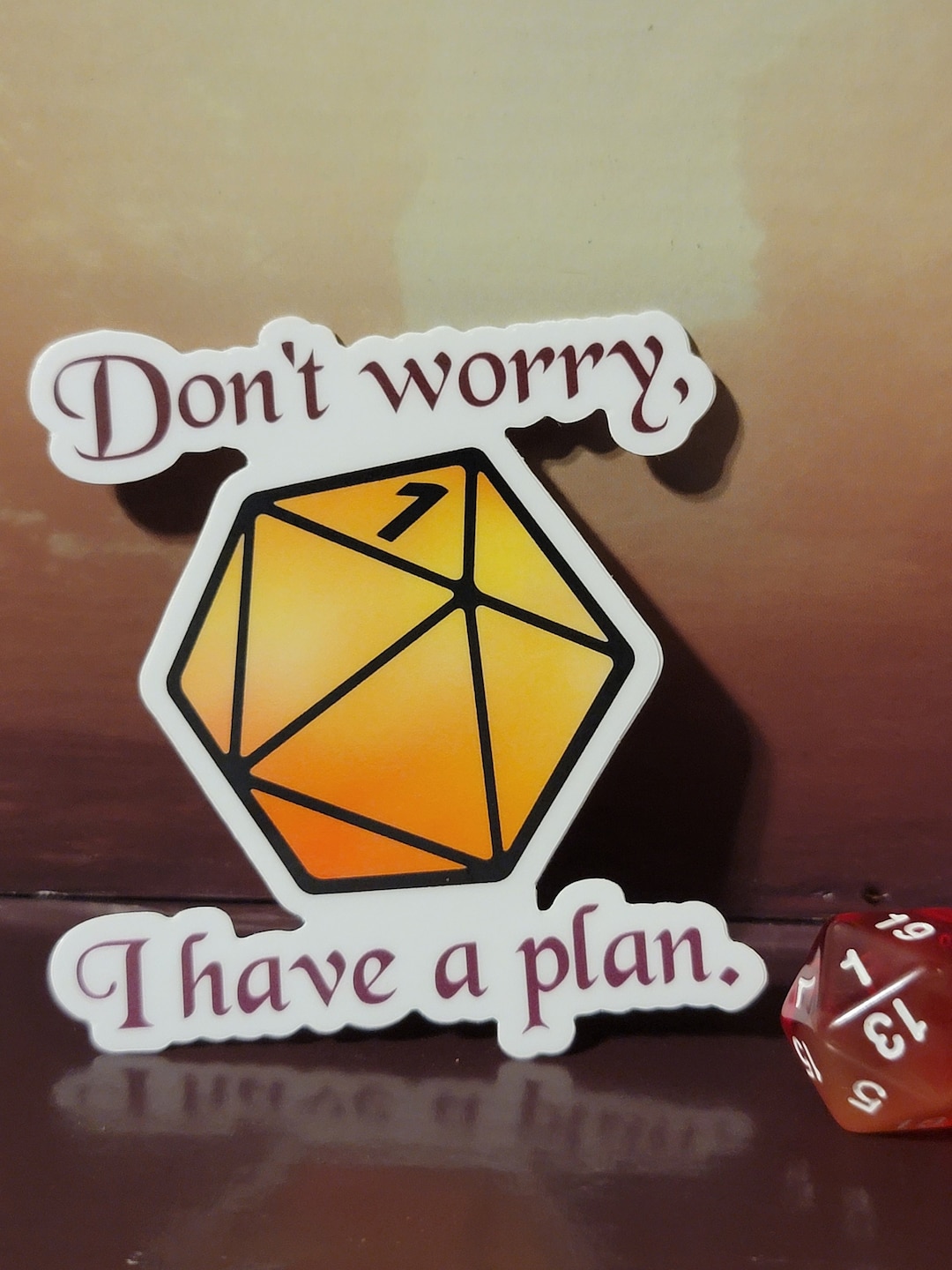 D&D Vinyl Sticker Don't Worry, I Have a Plan, Nat 1, Water Bottle ...