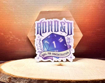 ADHD D&D ビニールステッカー：集中力を高めるロール、TTRPGギフト
