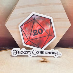 "Fuckery beginnend mit D20 Vinyl Sticker, ""Dungeons and Dragons""."