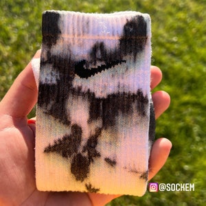 Northern Lights Collection (black) Hand Dyed Nike Crew Socks. Gift ideas, gift set, custom, Holidays , Birthday, Summer, valentines, tie dye