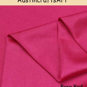Spandex Jersey Knit Fabric By Yard,Soft Linning Blend Fabric,Sportswear Skirts Apparel Sewing Rose Red