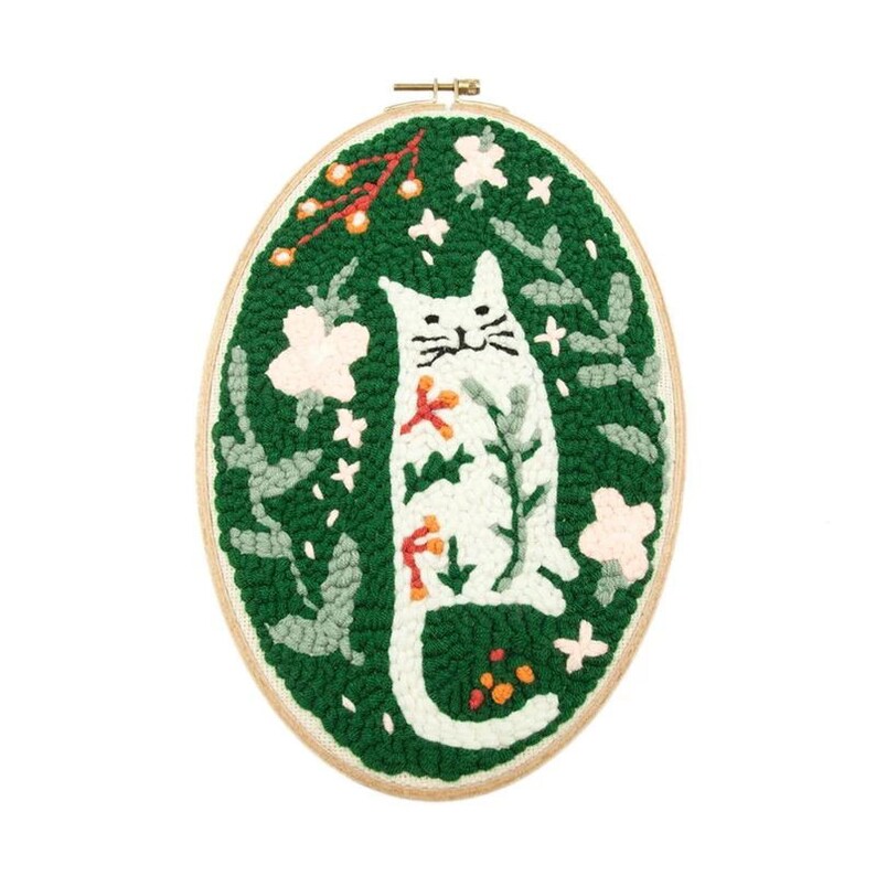 DIY Cat Punch Needle Kit for Beginner DIY Unfinished Etsy