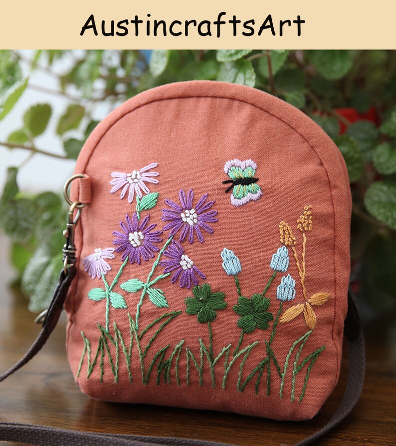 DIY Embroidery Kit Beginner Embroidery Kit Cosmetic Bag Etsy