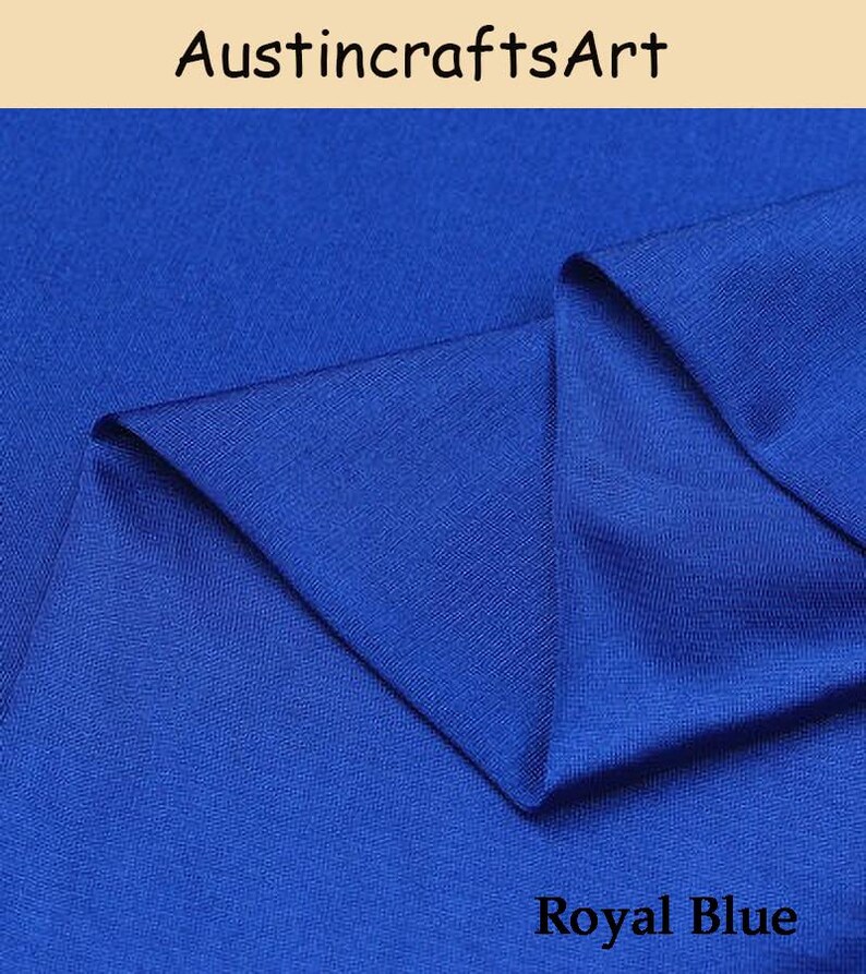 Spandex Jersey Knit Fabric By Yard,Soft Linning Blend Fabric,Sportswear Skirts Apparel Sewing Royal Blue