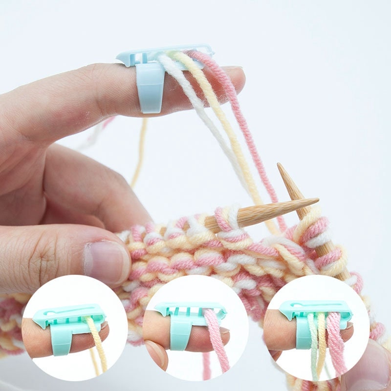 1pc Iron Alloy Crochet Finger Ring, DIY Crochet Ring, Small Knitting Tool  For DIY Knitting