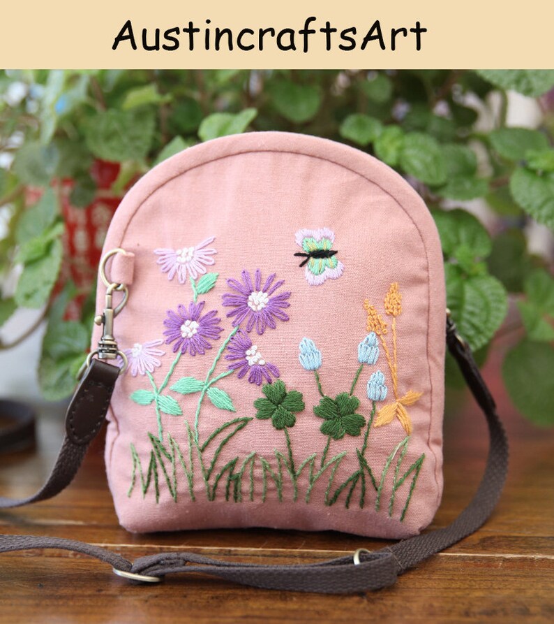 DIY Embroidery Kit Beginner Embroidery Kit Cosmetic Bag Etsy