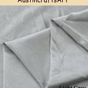 Spandex Jersey Knit Fabric By Yard,Soft Linning Blend Fabric,Sportswear Skirts Apparel Sewing Light Gray