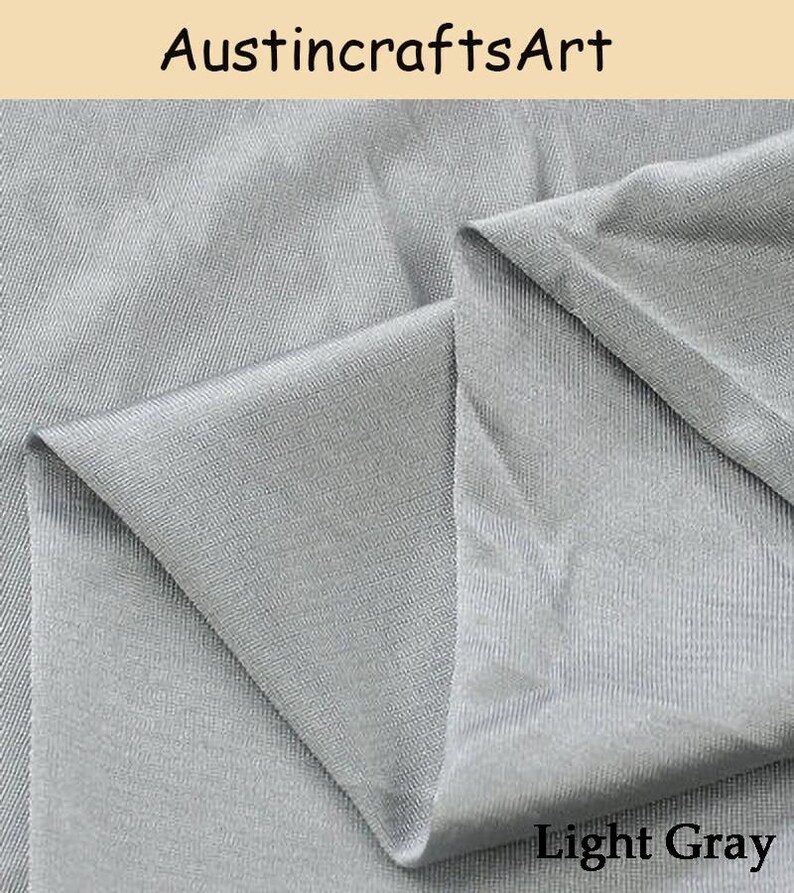 Spandex Jersey Knit Fabric By Yard,Soft Linning Blend Fabric,Sportswear Skirts Apparel Sewing Light Gray