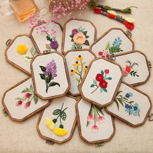 DIY Embroidery Kit Beginner, Floral Hand Embroidery Kit, Beginner Embroidery Kit,  Kits DIY Embroidery Set