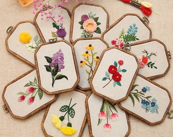 DIY Embroidery Kit Beginner, Floral Hand Embroidery Kit, Beginner Embroidery Kit,  Kits DIY Embroidery Set