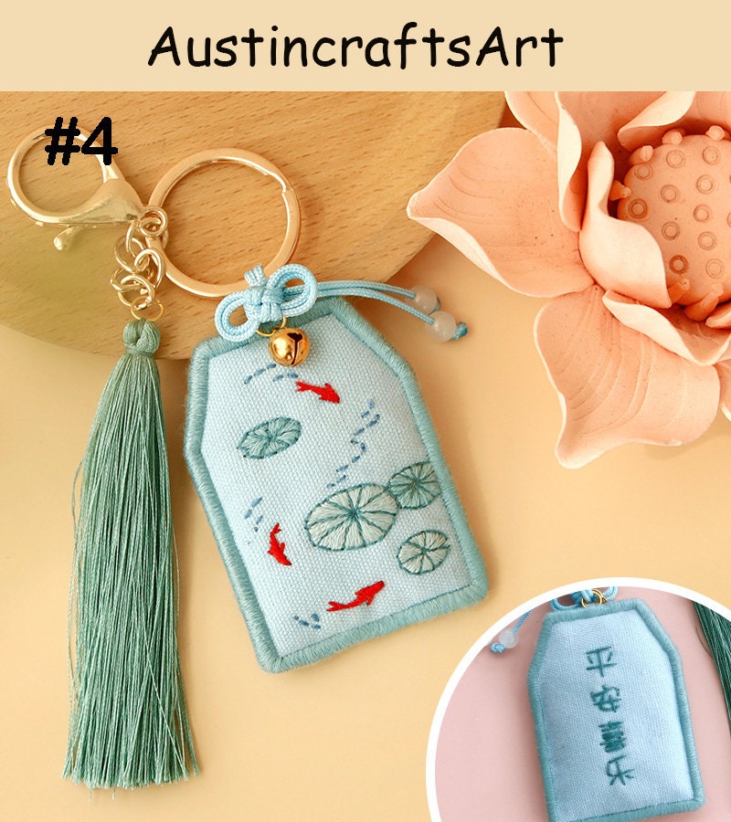 Sachet Kit, Chinese Style Amulet Embroidered Keychain Kit