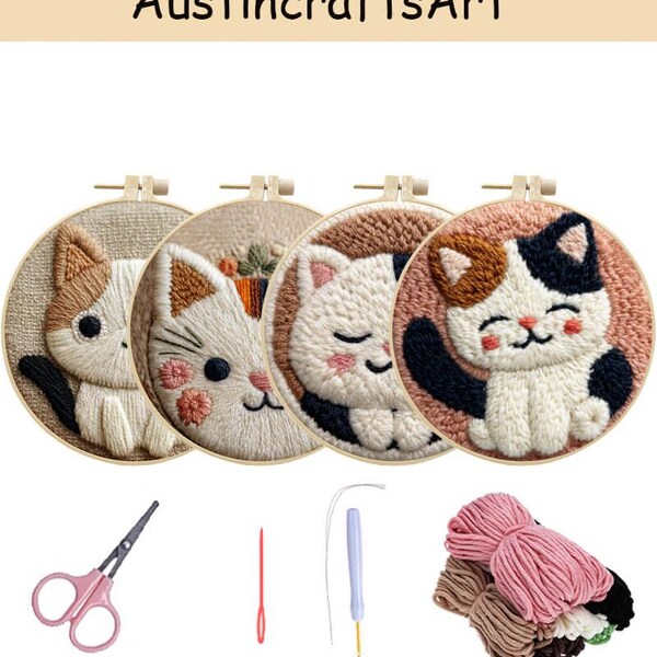 Punch Needle Cat - Etsy