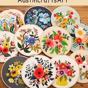 Embroidery Kit For Beginners, Floral Patterns Embroidery Kit, Full Embroidery Kits, Diy Craft Kit Gift