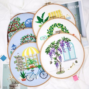 Embroidery Kit Beginner Flower Diy, Embroidery Kit Modern Plants, Diy Kit  Embroidery Gift, Diy Kit Adult Kids, Gift for Mom 