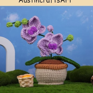 Butterfly Orchid Crochet Kit: DIY Potted Plant, Home Decor