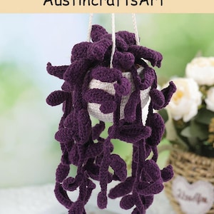 Crochet Kit For Beginners: Purple Plant Hanging Basket, DIY Home Decor