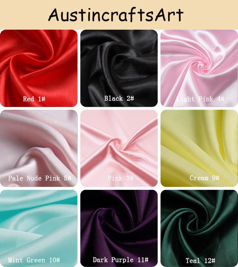 Shiny Bridal Satin Fabric, Silky Charmeuse by Yard, Wedding Gown, Dress Sewing, 88 Colors image 6