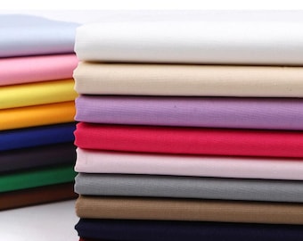 Cotton Poplin Fabric by The Yard,Solid Color Dress Cloth Sewing Crafting DIY Quilting Patchwork