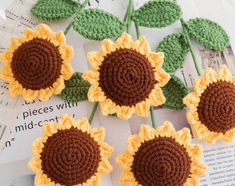 Crochet Kit For Adults Beginner, DIY Sunflower Crochet Kit, DIY Hand Craft, Crochet Project, Gift For Girl Her, DIY Valentine's Day gift