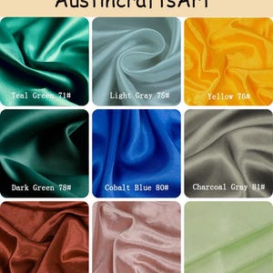 Shiny Bridal Satin Fabric, Silky Charmeuse by Yard, Wedding Gown, Dress Sewing, 88 Colors image 11