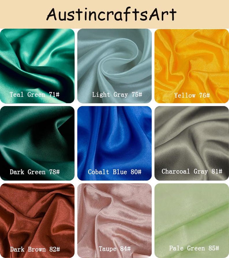Shiny Bridal Satin Fabric, Silky Charmeuse by Yard, Wedding Gown, Dress Sewing, 88 Colors image 11