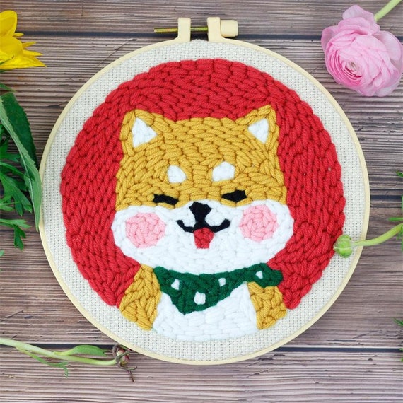 DIY Punch Embroidery Kits for Adults Cartoon Pattern with