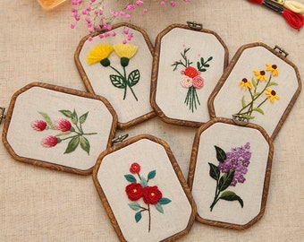 Floral Hand Embroidery Kit, Beginner Embroidery Kit, DIY Embroidery Kit Beginner, Kits DIY Embroidery Set