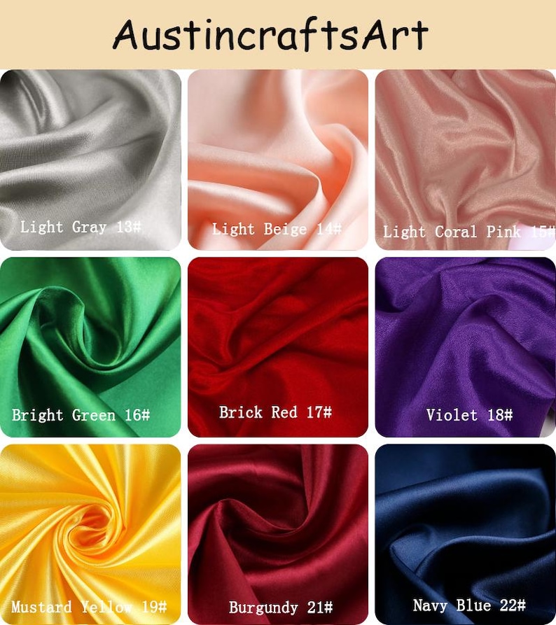 Shiny Bridal Satin Fabric, Silky Charmeuse by Yard, Wedding Gown, Dress Sewing, 88 Colors image 7