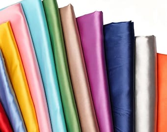 Shiny Bridal Satin Fabric, Silky Charmeuse by Yard, Wedding Gown, Dress Sewing, 88 Colors