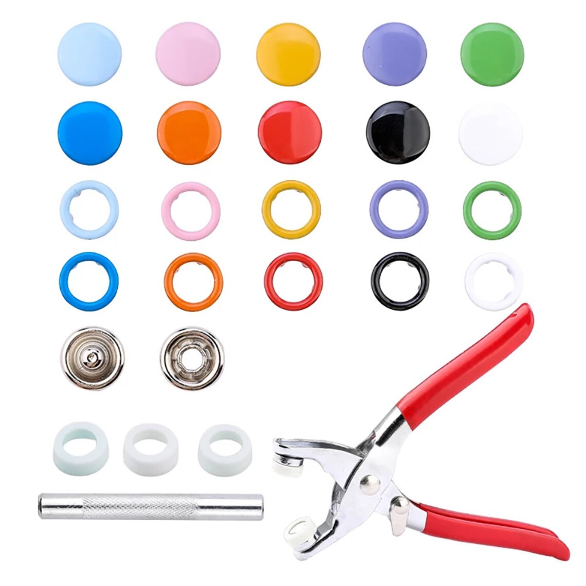 Metal Prong Snap Button Grommets Fasteners Kit 200pcs 9.5mm Etsy