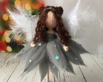 Christmas Gift,Thanksgiving Gift, Needle Felt Angel, Christmas Angel, Felt angel, Baby shower gift, Nursery Room Decor