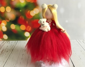 Christmas Felted Ornament, Christmas Gift, Personalized Gift, Felt Figurines, Christmas Ornaments Handmade,Christmas Decorations