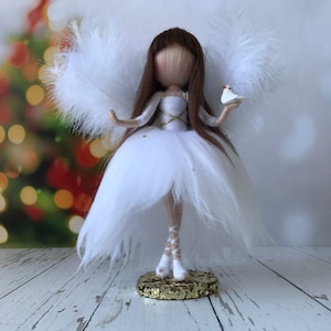 Felt Angel, Guardian Angel, Tree Topper Angel, Felt Fairy, Custom Cake Topper