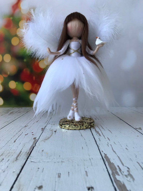 Felting Fiber Arts Art & Collectibles Christmas Angel Tree Topper Felt