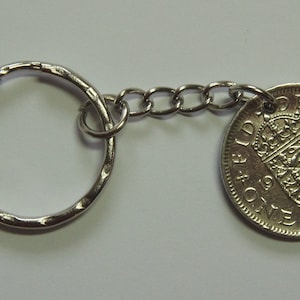 1966 Shilling Keychain 59thBirthday Gift English Coin