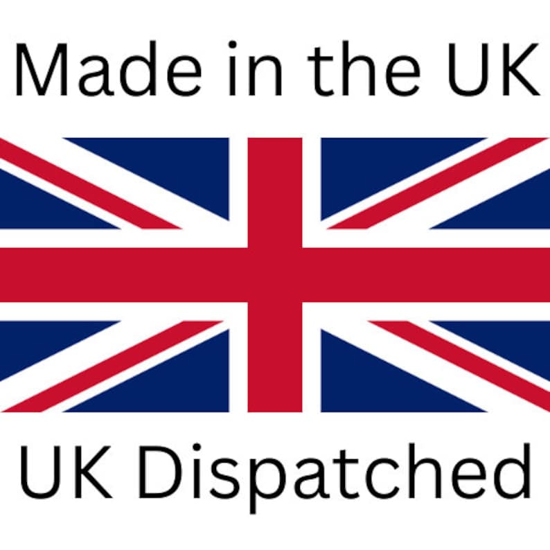 Op de afbeelding: Gemaakt in het Verenigd Koninkrijk, verzonden vanuit het Verenigd Koninkrijk. Een rood, wit en blauwe Union Jack vlag.