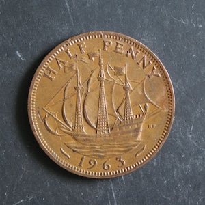 1963 Half Penny Coin Great Britain Elizabeth II