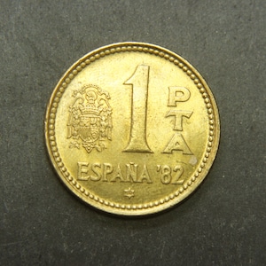 1980 1 Peseta Coin Circulating Commemorative Coin Espana 82 Juan Carlos I 80 Mintmark