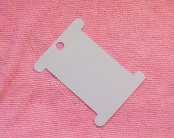 Ribbon Bobbin White Card Bobbins - White Card Spools - Winding Card -  Ribbon, Floss & Thread - 3.75" x 2.75" 300gsm Card - UK Seller/Maker