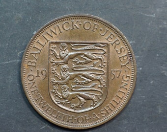 1957 One Twelfth of a Shilling Jersey Elizabeth II