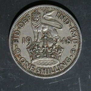 1948 English Shilling Coin Great Britain King George VI