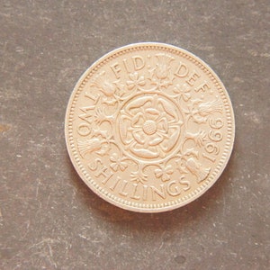 1966 One Florin Two Shilling Coin Great Britain Queen Elizabeth II