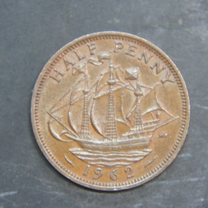 1962 Half Penny Coin Great Britain Elizabeth II