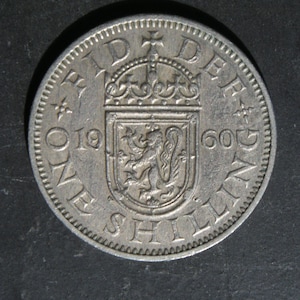 1960 Scottish Shilling Coin Great Britain Queen Elizabeth II